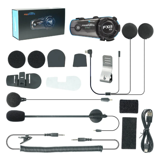 2x Intercomunicadores Moto - Fodsports FX8 AIR - Bluetooth 5.0 — imagem 2