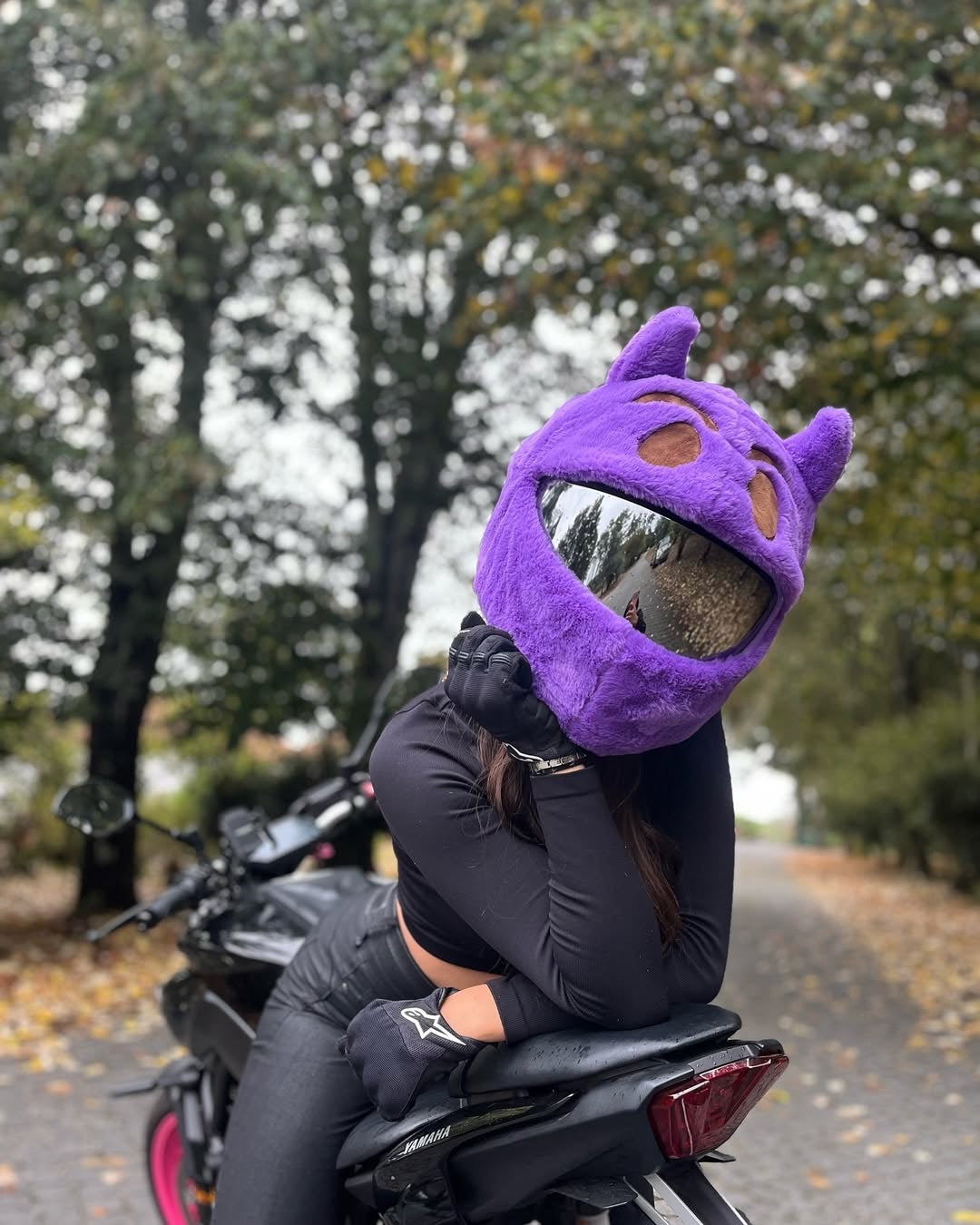 Motorcycle Helmet Cover - Purple Devil — imagem 6