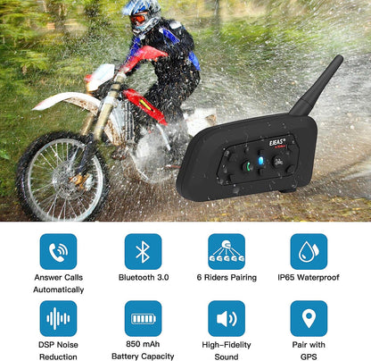 2 x Intercomunicadores Moto - EJEAS V6 Pro (1200m) — imagem 4
