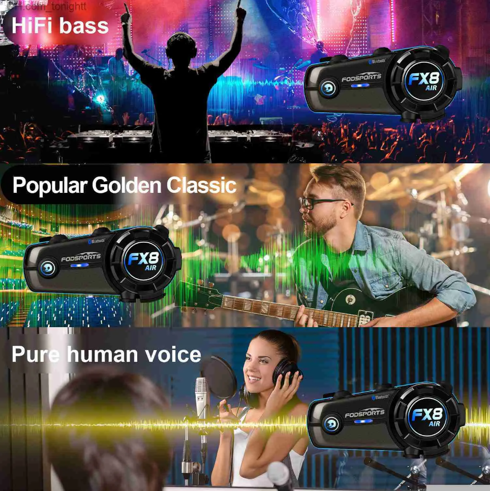 2x Intercomunicadores Moto - Fodsports FX8 AIR - Bluetooth 5.0 — imagem 3