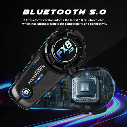 2x Intercomunicadores Moto - Fodsports FX8 AIR - Bluetooth 5.0 — imagem 4