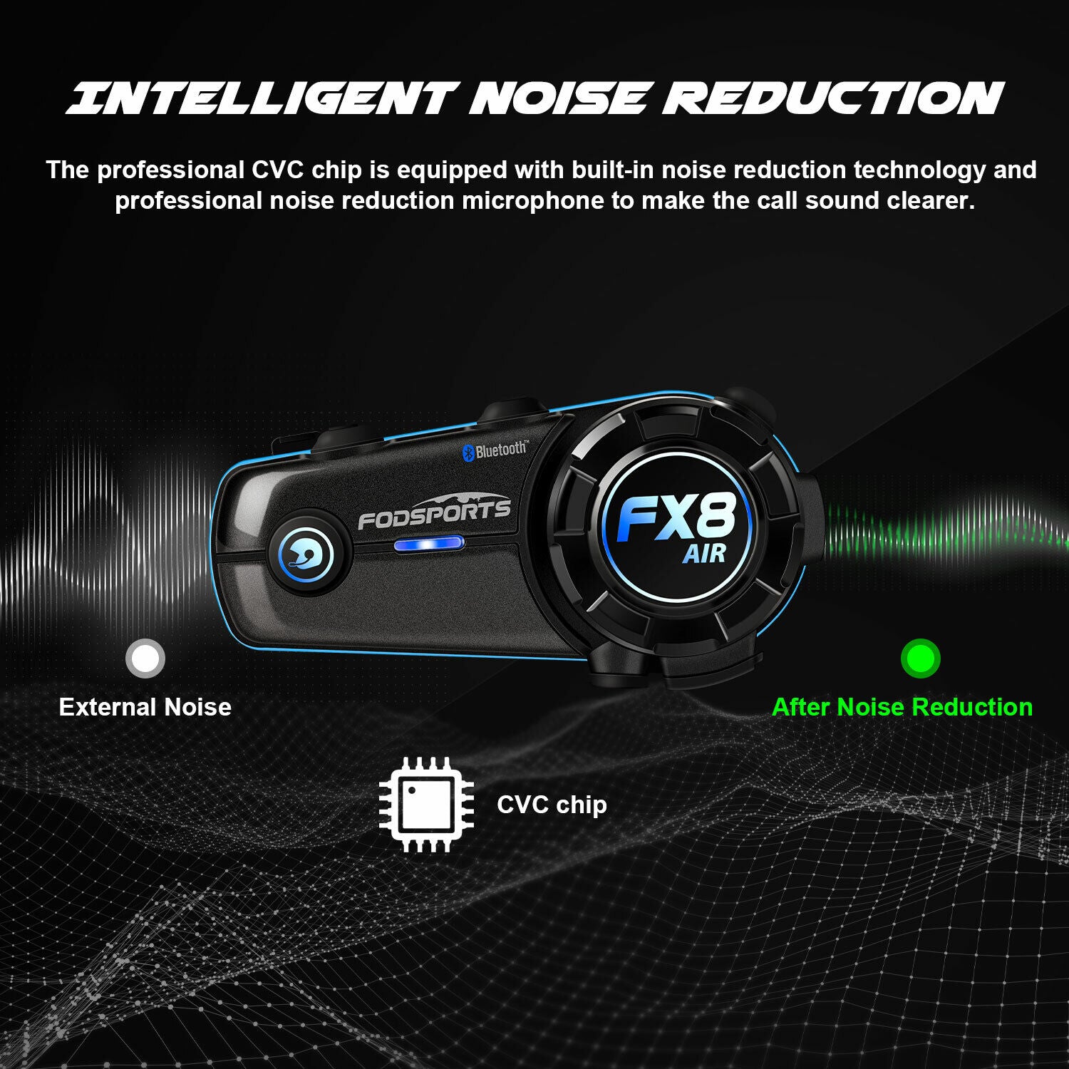 2x Intercomunicadores Moto - Fodsports FX8 AIR - Bluetooth 5.0 — imagem 5